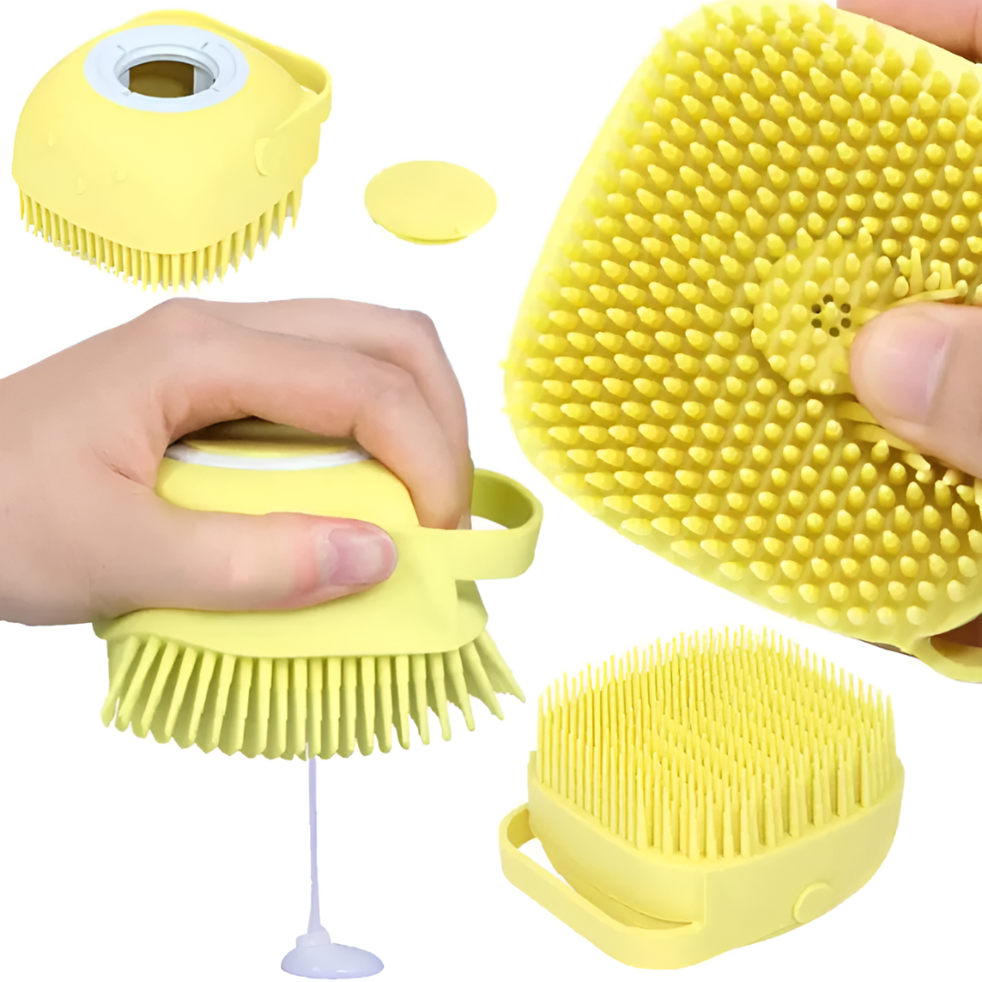  The MATE Pet Bath Brush, a versatile grooming tool designed to simplify your pet's bath time. 