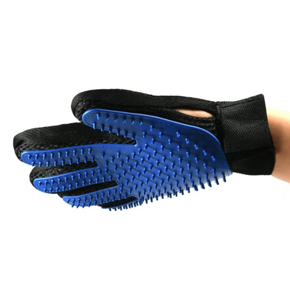 Image of MATE Pet Deshedder Hair Removal Glove in blue; designed for pet owners who value ease, efficiency and effectiveness.